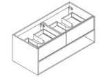MARNY Meuble sous-plan 120 cm tiroirs et niche - Chêne Arlington