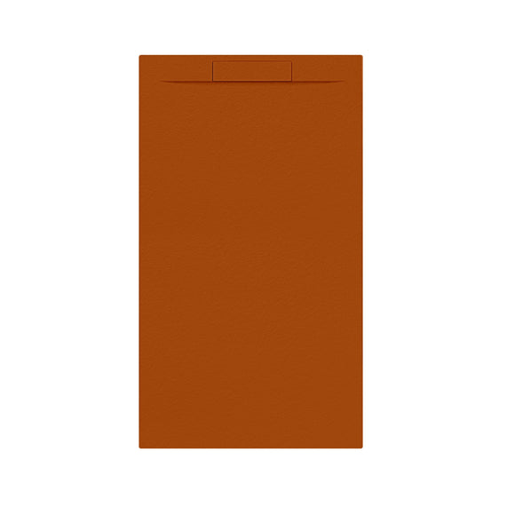 LUNA à droite + siphon Cuivre Satiné Orange-140 x 80 x 2,7 cm