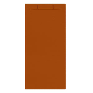 LUNA à droite + siphon Cuivre Satiné Orange-180 x 80 x 2,9 cm
