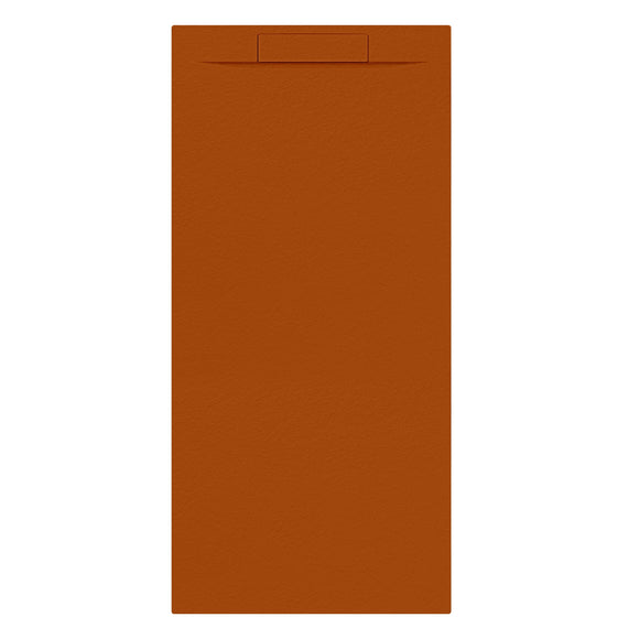 LUNA à droite + siphon Cuivre Satiné Orange-180 x 80 x 2,9 cm