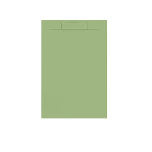 LUNA à droite + siphon Vert Olive Mat-120 x 80 x 2,5 cm