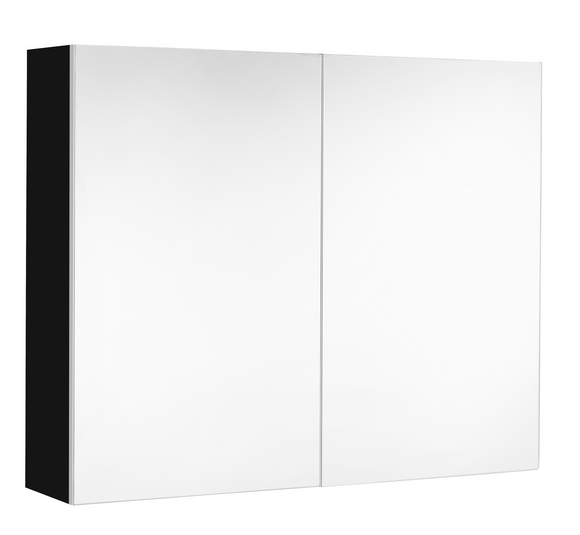 NORDIK Armoire de toilette 80 cm - UTE - Noir Ultra mat