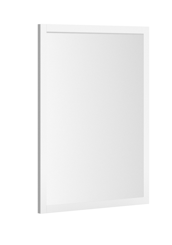 AMERICA Miroir cadre bois 60 cm - Blanc Mat