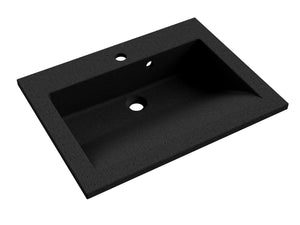 SLIDE SOLIDSURFACE Plan de toilette 60 cm - Noir Granité