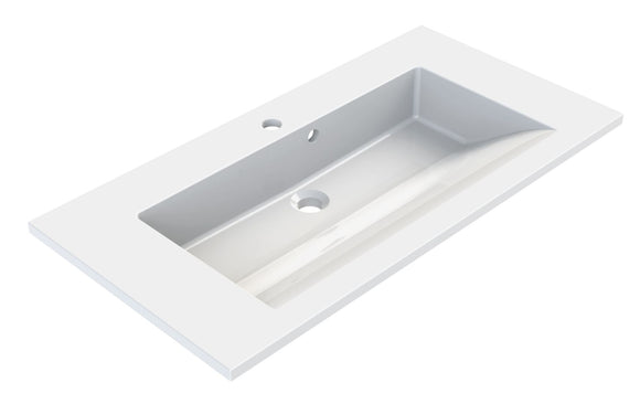 SLIDE Plan de toilette 80 cm - Blanc brillant