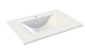 WAVE Plan de toilette 80 cm - Blanc brillant