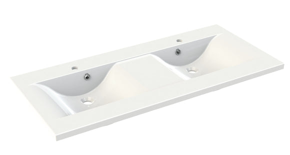 WAVE Plan de toilette 120 cm - Blanc brillant