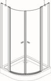 PRIVA portes pivotantes - accès d’angle ¼ rond - 84,5-86,5 x 190 cm - Sérigraphie horizontale