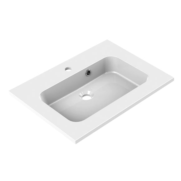 STYLE Plan de toilette 60 cm - Blanc brillant