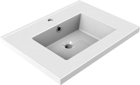 TOBI Plan de toilette 60 cm - Blanc brillant