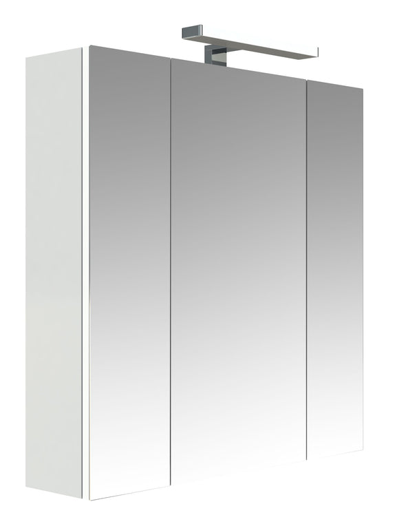 JUNO Armoire de toilette éclairante 80 cm - UTE - Blanc Brillant