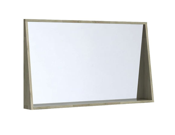 CHELSEA Miroir cadre avec étagère 120 cm - Acacia Massif