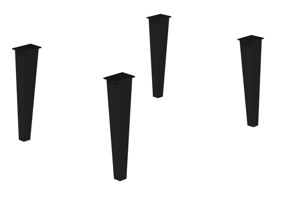 DELTA Set met 4 regelbare metalen poten H 290 mm - 5 x 29-31 x 5 cm - Zwart mat